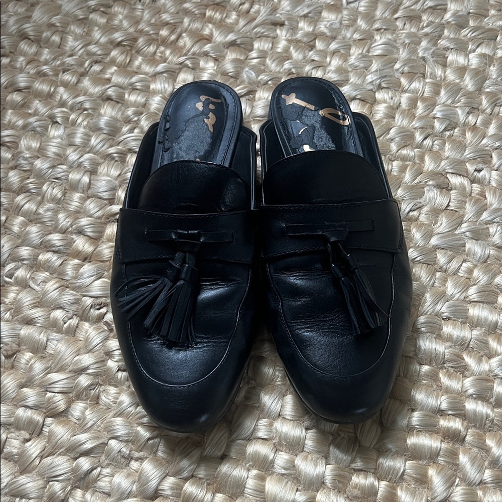 Sam Edelman Black Leather Mules